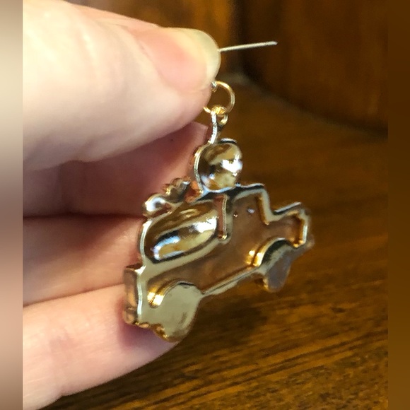 NEW-Black Diamond-Fall Truck with Pumpkins 🎃 Post Dangle Earrings - Picture 3 of 4